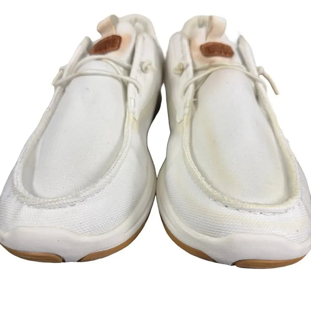 Hey Dude Wally Drift Mesh Canvas Slip On White Casual Shoes Coastal Summer sz 13